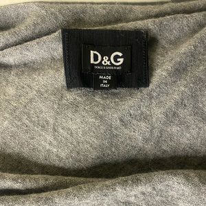 Archival Dolce & Gabbana Asymmetrical Gray Cashmere Tunic with Ribbon Detail